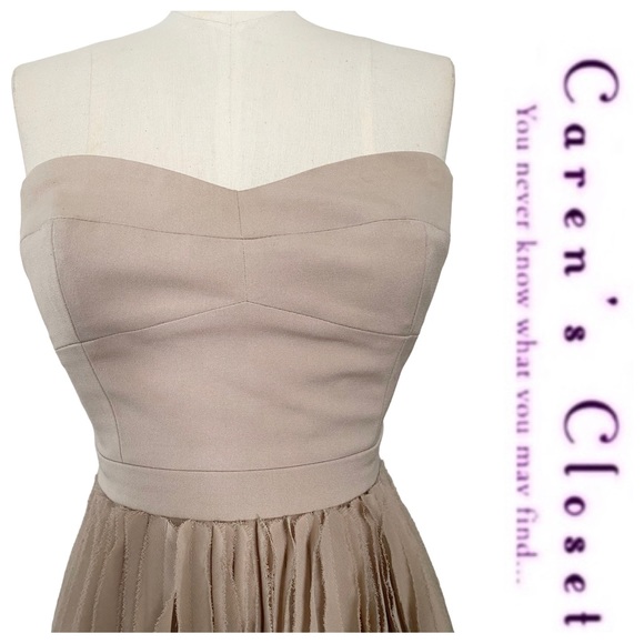 BCBG MaxAzriaTaupe Strapless Bustier Mini Dress - Picture 4 of 9